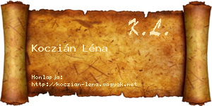 Koczián Léna névjegykártya